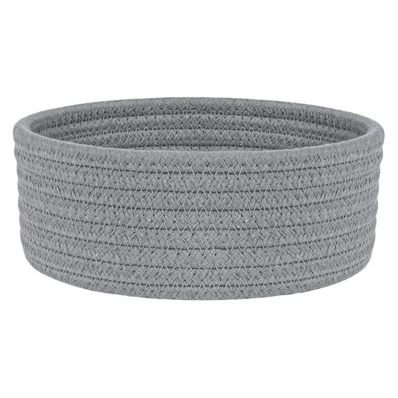 Cozeii Boho Woven Storage Basket Small, Cotton Rope Oval Decorative Organizer for Keys/Remotes, Mini Shallow Desktop Basket for Home Office Decor