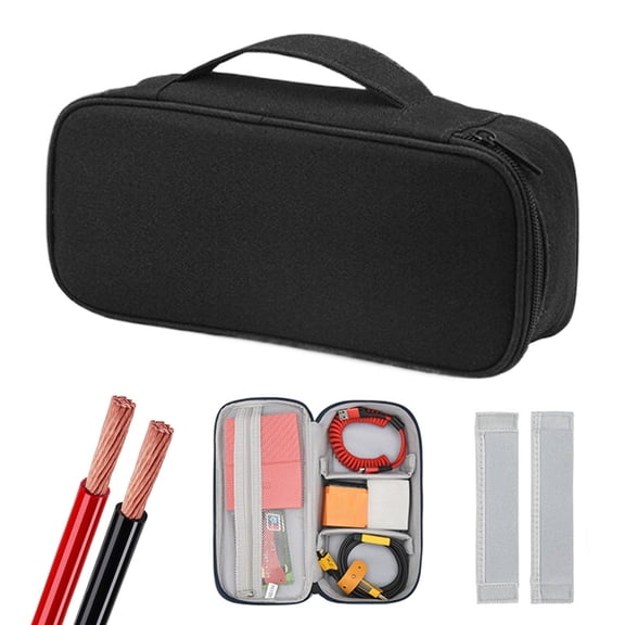 Cozeii Cable Organizer Bag, Electronics Travel Cable Pouch with Adjustable Dividers, Water-Resistant, for Phone, Chargers, Cables, Earphone, Portable, Easy Access, Travel Essentials