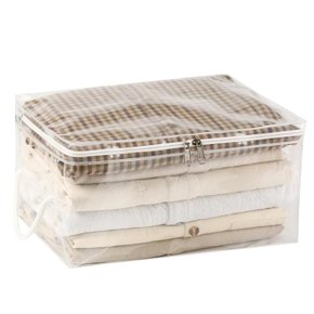 8 Pack Heavy Duty Clear Vinyl Zippered Storage Bags For Closet - 11" X 15" X 4" Each