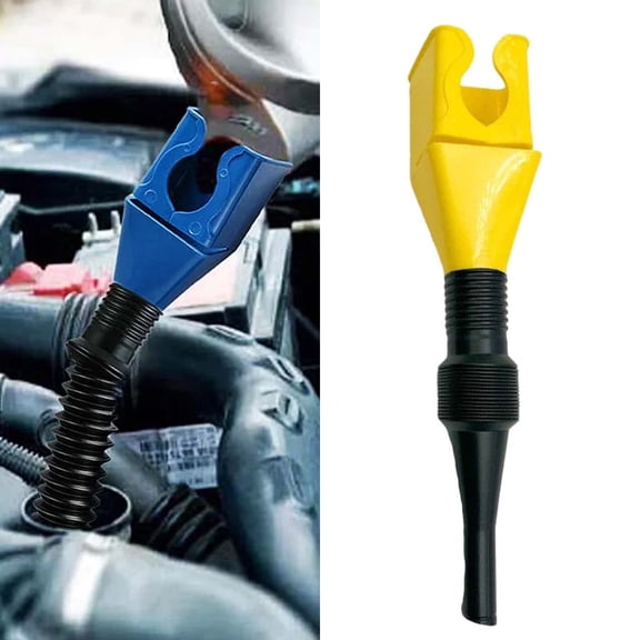 Cozeii Flexible Plastic Funnel, Universal Oil Draining Funnel, Spill Resistant Fluid Transfer Tool for Automotive Oil, Household Cleaning, Kitchen Use, Garage Tool, Yellow