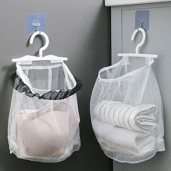 Cozeii Hanging Laundry Hamper, 1-Pack Mesh Basket, Breathable, Over The Door or Wall Mount Laundry Basket, for Bathroom, Closet, Dorm, Dirty Clothes, Toys, Space Saving, Laundry Organization