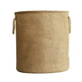 thumbnail image 1 of Cozeii Large Cotton Linen Laundry Basket, Portable Foldable Dirty Clothes Hamper with Soft Edges, Farmhouse Storage Bin for Multi-Room Organization, 1 of 4