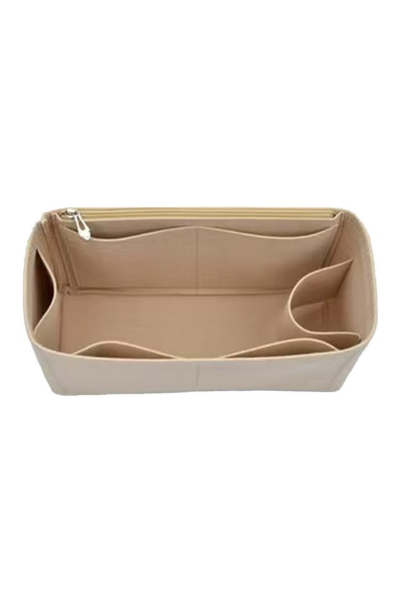 Look! Makeup Organizer, Large Cosmetic Bag with Multi Compartments, Handles, Purse Insert Bag, Protects Your Bag, Easy Carry, for Handbag, Tote, Travel Essentials, 12.6x4.7x6.7 Inch