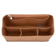 thumbnail image 1 of Cozeii Makeup Bag Organizer, Purse Insert Organizer, Multi Pocket Inner Liner Bag with Handles for Cosmetics, Travel, Tote Storage, 12.6x4.7 Inch, Brown 1, 1 of 6