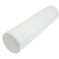 Cozeii Memory Foam Bolster Pillow, Round Oil and Stain-Resistant Pillow for Neck, Back, Foot, Legs & Yoga, 19.7x4 Inch, Removable Washable Cover, Body Support, Multi-Purpose Pillows, White