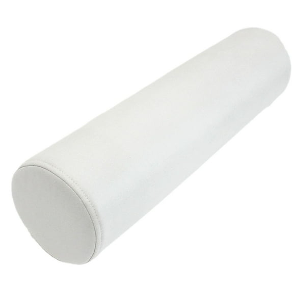 Cozeii Memory Foam Bolster Pillow, Round Oil and Stain-Resistant Pillow for Neck, Back, Foot, Legs & Yoga, 19.7x4 Inch, Removable Washable Cover, Body Support, Multi-Purpose Pillows, White