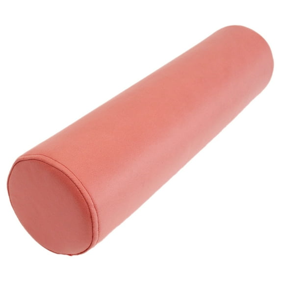 Cozeii Memory Foam Bolster Pillow, Round Oil and Stain-Resistant Pillow for Neck, Back, Foot, Legs & Yoga, 19.7x4 Inch, Removable Washable Cover, Body Support, Multi-Purpose Pillows, Pink