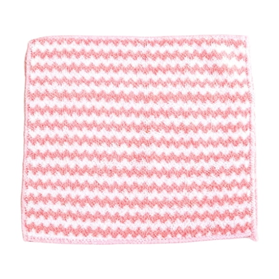 Cozeii Microfiber Cleaning Cloth, Kitchen Dish Towel, Soft Scouring Rag for Glassware, Countertop, Tableware, Sink Cleaning, Daily Use, 9.84x9.84 Inch, Pink