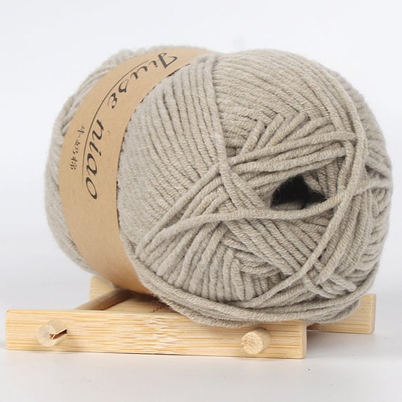Cozeii Milk Cotton Yarn for Crochetin, Soft Cotton Yarn for Crocheting, 5 Strands Thick Wool for Knitting Hat Scarf, DIY Hand Knitting Thread for Sweater Craft, Beige