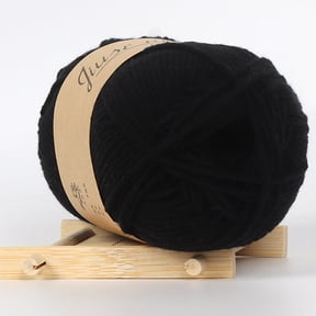 Cozeii Milk Cotton Yarn for Crochetin, Soft Cotton Yarn for Crocheting, 5 Strands Thick Wool for Knitting Hat Scarf, DIY Hand Knitting Thread for Sweater Craft, Black
