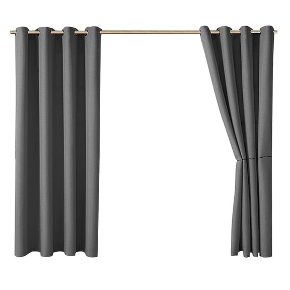 Cozeii Outdoor Curtain, Waterproof Patio Curtain, Thermal Insulated Blackout Drape, Shade Privacy Panel for Gazebo, Pavilion, Terrace, Porch, Living Room, Home Decor, 52x72 Inch, Dark Grey