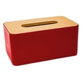 thumbnail image 1 of Cozeii Red Tissue Box Cover, Modern Rectangular Tissue Holder for Desk, Bathroom, Bedroom, Office, Home Deco, Sleek Design, Dust-Proof, Durable Plastic, Tissue Box Organizer, 1 of 6