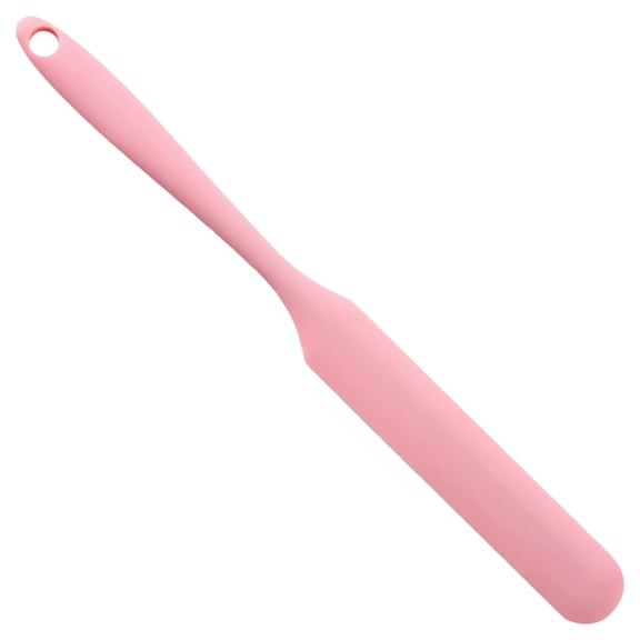 Cozeii Silicone Jar Spatula, Slim Jar Scraper, Flexible Heat Resistant Spatula for Small Jars, Bottles, Sauces, Baking, Cooking, 9.65 Inch, Pink