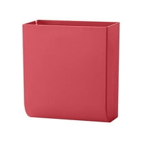 Cozeii Small Wall Mount Box, Plastic Storage Organizer Bins, Wall Mounted Shower Basket for Bathroom, Kitchen & Office, Adhesive Hanging Bin with Drain(3.54"x3.94")