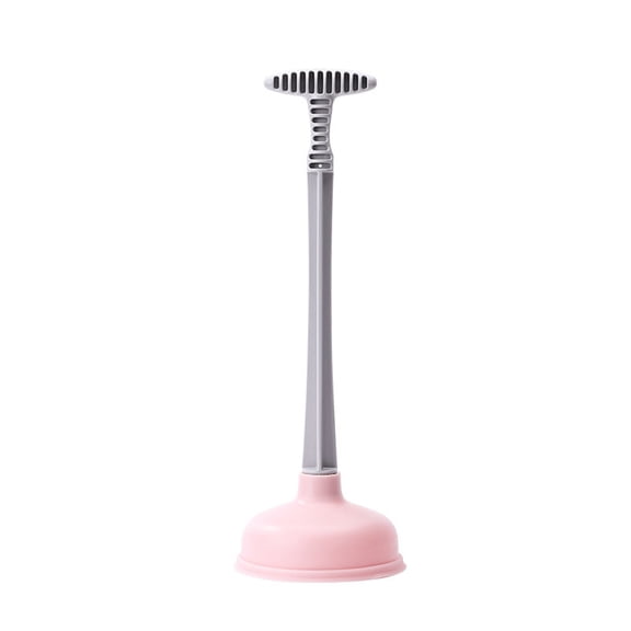 Cozeii Toilet Plunger, Bathroom Plunger With Holder, Long Handle Drain Unclogging Tool, Ventilated Base for Toilet, Sink, Bathroom, Kitchen, Home, Apartment, 5.7x6.1 Inch, Pink