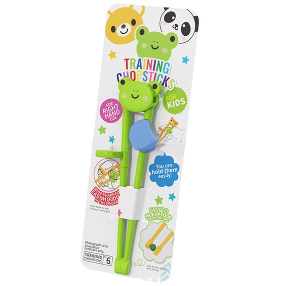 Cozeii Training Chopsticks, Beginner Chopsticks Helper, Cute Animal Tableware Tool for Eating Practice, Reusable Silicone Grip, Home Dining, Green