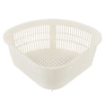 thumbnail image 1 of Cozeii White Triangular Corner Dish Rack, Under-Sink Corner Drain Basket, Space-Saving Sucker Holder for Sponges & Brushes, Quick-Drain Kitchen/Bathroom Organizer, 1 of 8