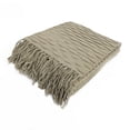 thumbnail image 1 of Cozelle Honeycomb Knotted Fringe Throw in Taupe - 50" x 60", 1 of 1
