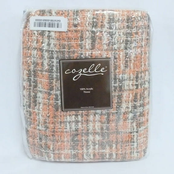 Cozelle Karla 60" x 50"  Multi Color Woven Throw in Taupe