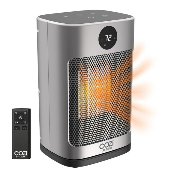 Cozi by Tzumi 10" Oscillating Ceramic Desktop Space Heater With LED Display and Remote Control