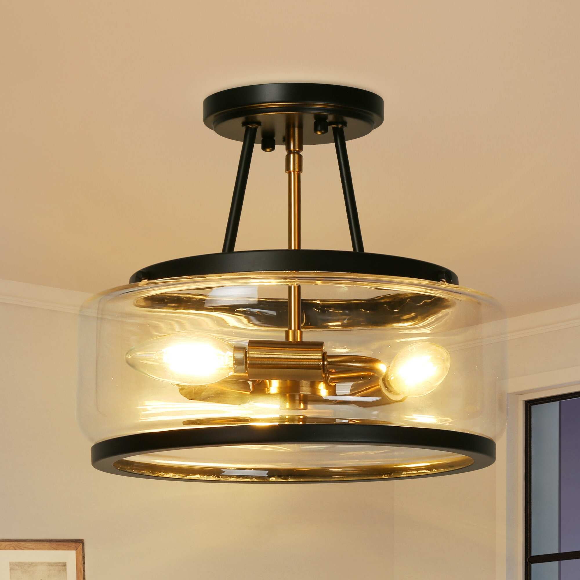 Semi flush foyer light cheap fixtures