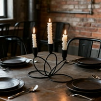 Cozilinen 3-Arm Alloy Candle Holder Centerpiece for Wedding Table Decor, Christmas Party Dining Decorations, Iron Candelabra for Holiday & Formal Events