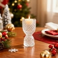 thumbnail image 1 of Cozilinen Elegant Glass Candlestick Holder for Taper Candles, 1.5 Inch Hole Diameter, Thick Transparent Tabletop Decor for Fireplace, Wedding Gift, Home & Dining Room Ambiance, 1 of 6