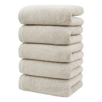 Cozilinen Large Home Bath Towels Set of 5 (30" x 13") 100% Cotton, 500 GSM | Lightweight, Soft & Highly Absorbent Luxury Towels for Bathroom | for Gym, Pool & Spa | 5 Pack, Beige
