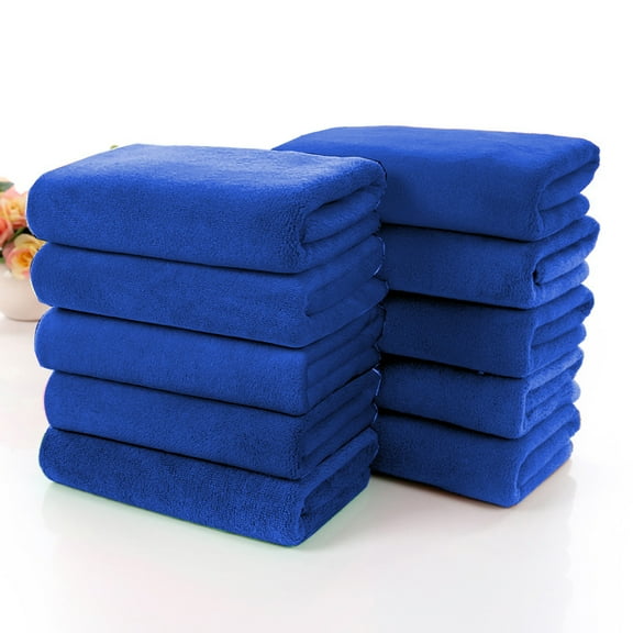 Cozilinen Microfiber Hand Towels - Soft 100% Turkish Polyester | Highly Absorbent Hotel spa Bathroom Towel Collection | 27x11 Inch | Set of 10