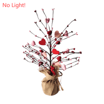 Cozilinen Valentines Day Lighted Tree with Heart Ornaments, Home Decor for Wedding Anniversary Party Table Fireplace Office