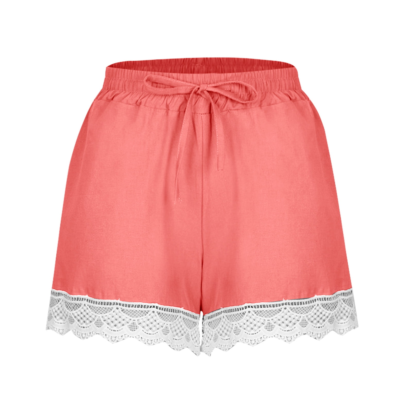 Cozirly Khaki Cargo Shorts Women White Plus Size Shorts Plus Size High
