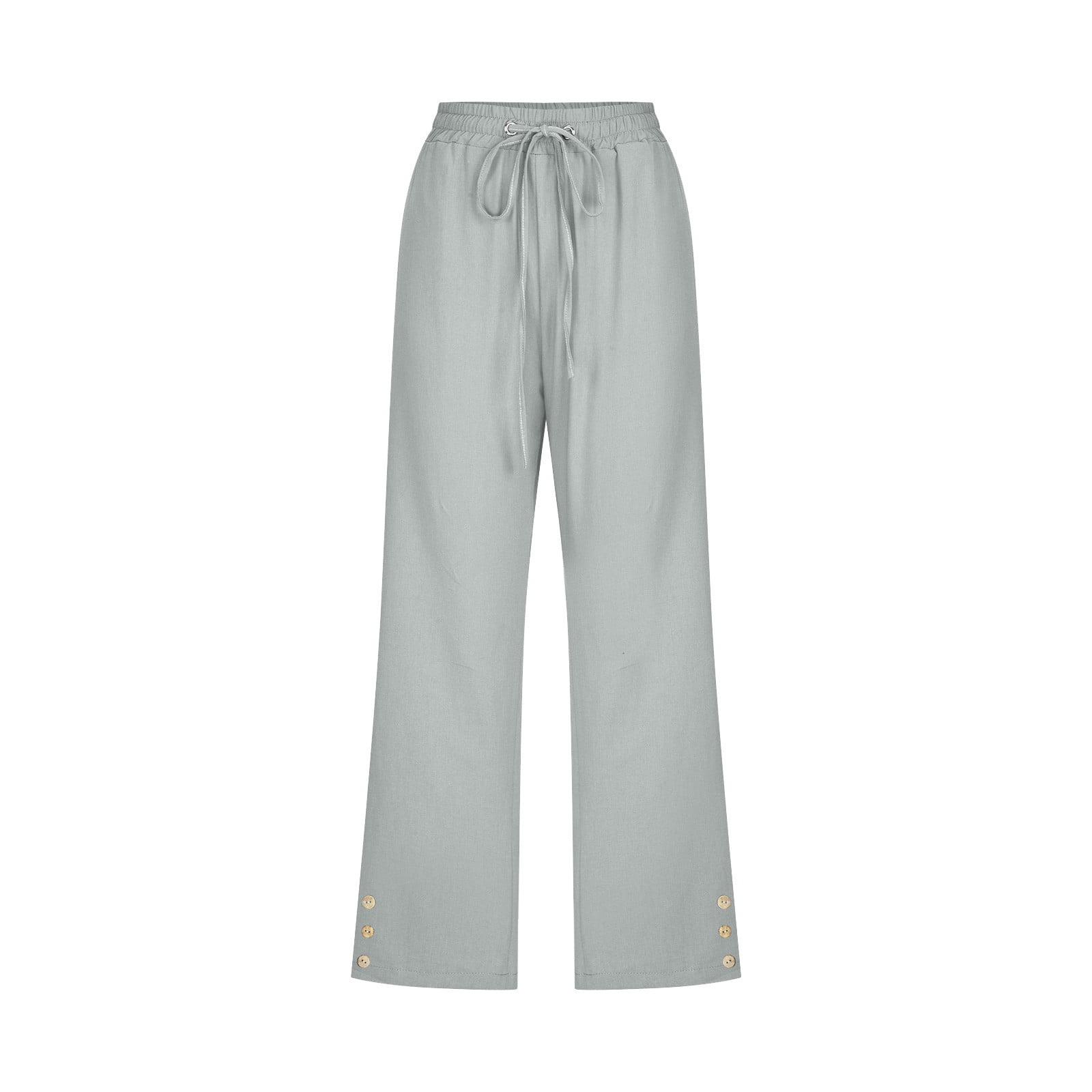 Cozirly Sweatpants with Zipper Legs Womens Plaid Pants Pleated Palazzo
