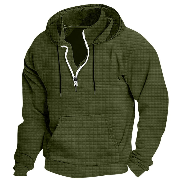 Cozirly Tactical Military Hoodies Men s Mock Turtleneck Drawstring Windproof Sweatshirt with Kangaroo Pocket 1 4 Zip Pullover Tops Walmart