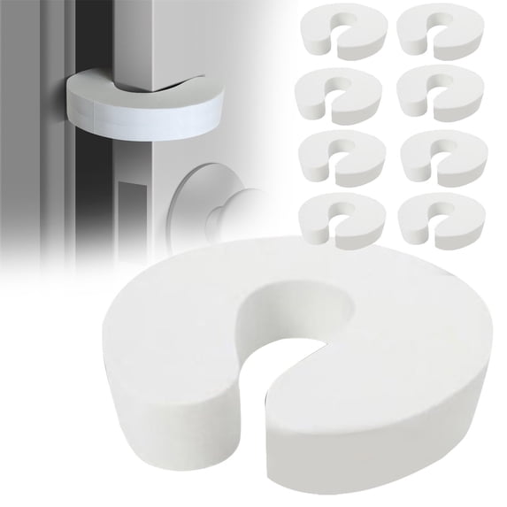 Coziro Door Pinch Guard Baby Proofing 5 Pack, C-Shape Soft Foam Finger Protector for Kids Safety, Anti-Slam Door Stopper for Home Security, White