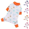 thumbnail image 1 of Coziro Soft Cotton Full-Body Dog Pajamas Cute Zoo Animal Print Pet Onesie Comfortable Breathable Sleepwear Jumpsuit with Orange Trim Large Size, 1 of 3