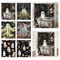 thumbnail image 1 of Coziro Vintage Bathtub Ghost Halloween Shower Curtain 72x72 Dark Floral Waterproof Polyester Bathroom Decor Panel with Real Scene Display, Machine Washable, 1 of 8