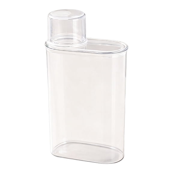 Cozival 2000Ml Transparent Laundry Detergent Storage Dispenser - Sealed Tank for Powder & Liquid Soap - Space-Saving Container for Laundry Room - Easy Pour Spout, Sealed Storage Tank