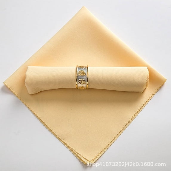 Cozival 6 Pack Cloth Napkins - Soft Cotton Dinner Napkins - 17"X17" Rustic Table Napkins - for Thanksgiving, Wedding Or Bridal Shower - Reusable, Lint Free & Absorbent, Cotton Dinner Napkins, Yellow