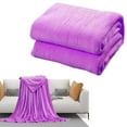 thumbnail image 1 of Cozival Ac Bedroom Blanket, Lightweight Fleece Summer Blanket - Air Conditioner Comforter with Soft Microfiber Flannel, Breathable for Bed & Couch, Cooling Microfiber Throw, Purple, 1 of 8