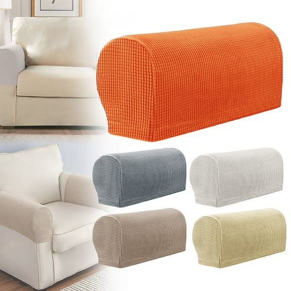 Cozival Armrest Chair Covers, 2-Piece Spandex Armrest Covers for Chairs and Sofas, Elastic Slipcovers with Pins for Recliner, Armchair Protector, Spandex Sofa Protectors, A