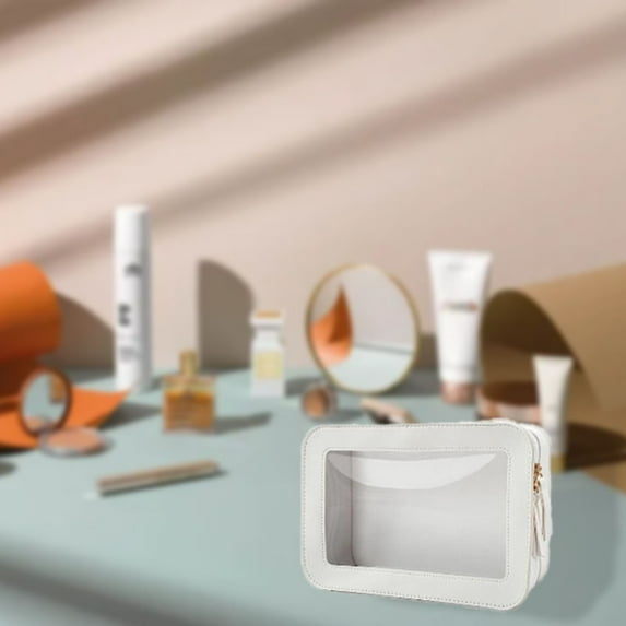 Cozival Clear Toiletry Bag, Clear Toiletry Bag - Zippered Travel Cosmetic Organizer for Carry On, Waterproof Makeup Case for Women/Men, Waterproof Makeup Case, Black