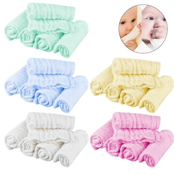 Cozival Cotton Gauze Wipes, 5-Pack 6-Layer Cotton Gauze Baby Wipes - Hypoallergenic Muslin Washcloths, Natural Newborn Towels for Sensitive Skin Care, Muslin Baby Washcloths, Blue