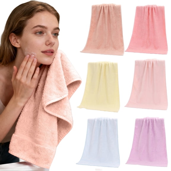 Cozival Cotton Hand Towels, 35X75Cm Pure Cotton Towel, Thickened Highly Absorbent Soft Face Hand Towel, Plain Color Quick-Dry Household Bath Towel, Absorbent Face Towels, Light Violet