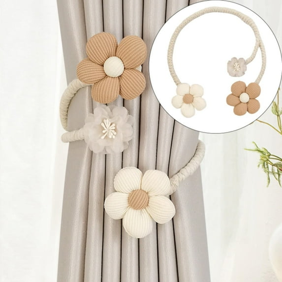 Cozival Curtain Tie Back Cords, Creative Curtain Tie Back Clips & Cords - Elegant Holdbacks for Bedroom, Living Room, and Children’S Room Decoration, Decorative Holdbacks, Beige2