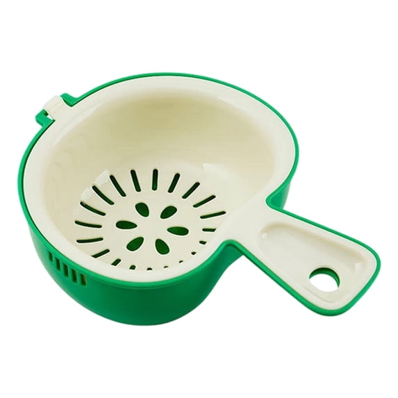 Cozival Cute Double Layer Colander Strainer Bowl, Detachable Small Plastic Fruit Vegetable Washing Basket with Handle and Hanging Hole, BPA Free Food Grade Berry Strainer for Kitchen(Multicolor)