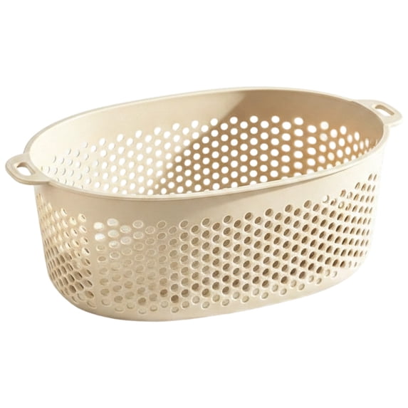 Cozival Deep Oval Plastic Colander with Double Handles, Thickened PP Strainer Basket for Vegetables Fruits Pasta, BPA Free Dishwasher Safe Kitchen Colander (Multicolor)