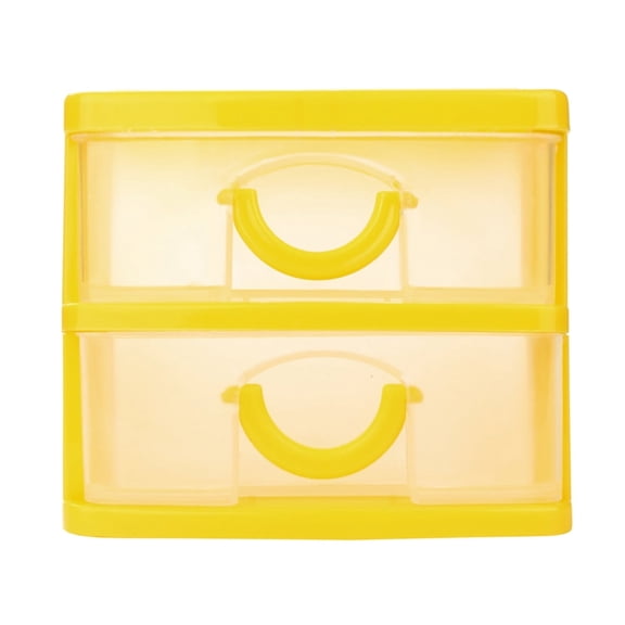 Cozival Desktop Organizer, Multi-Layer Plastic Desktop Drawer Organizer, Small Parts Storage Case for Office, Craft, and Home Use, Compact Drawer System, Small Parts Organizer, Yellow2