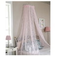 thumbnail image 1 of Cozival Embroidered Curtain Panel, Floral Voile Curtain Panel - Embroidered Tulle Drape with Double Lace Trim, Elegant Window Treatment for Bedroom & Living Room, Lace Trim Curtain, Pink, 1 of 4