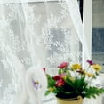 thumbnail image 1 of Cozival Embroidered Curtain Panel, Floral Voile Curtain Panel - Embroidered Tulle Drape with Double Lace Trim, Elegant Window Treatment for Bedroom & Living Room, Lace Trim Curtain, White, 1 of 6