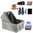 thumbnail image 1 of Cozival Fabric Storage Basket, Grey Rectangular Fabric Storage Basket, Decorative Linen Canvas Organizer for Nursery, Shelves, and Home, Linen Organizer Bin, B, 1 of 8